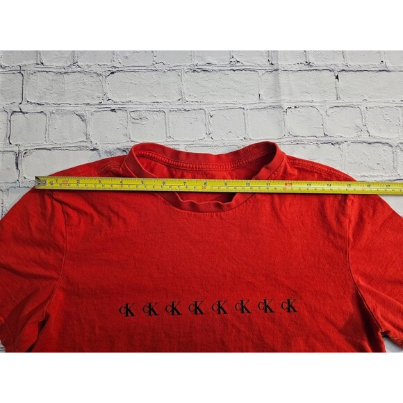 Calvin Klein Jeans Men’s Red T-Shirt XS Logo Graphic Cotton Short Sleeve - Picture 5 of 12